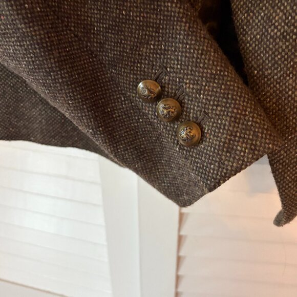 Banana Republic women's jacket 8 wool blend olive speckled brown military - Picture 5 of 11